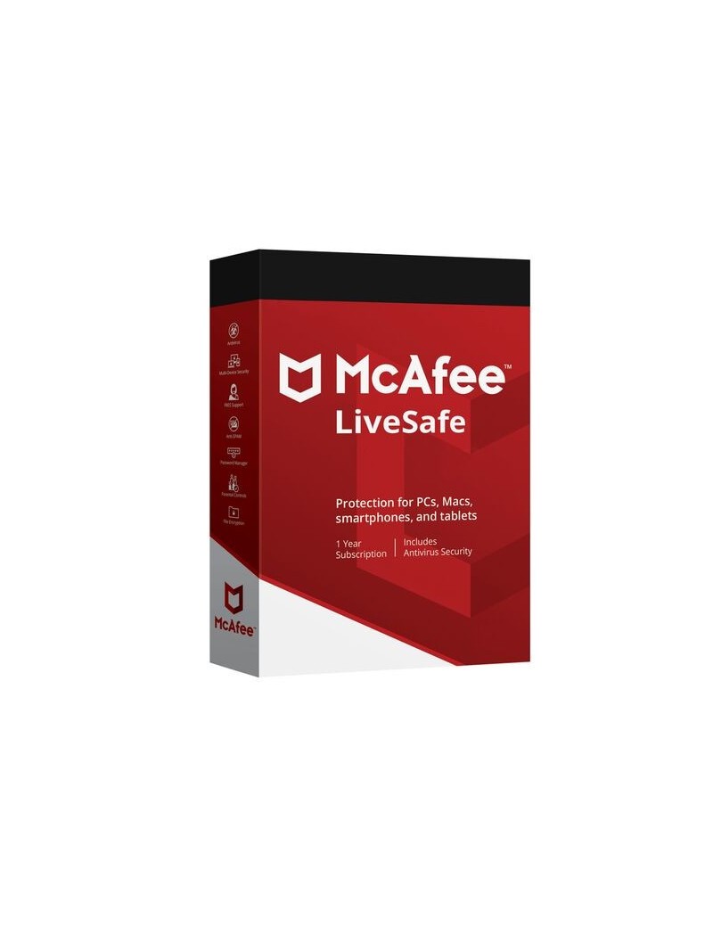 McAfee LiveSafe : abonnement d'un an pour un nombre illimité d'appar
